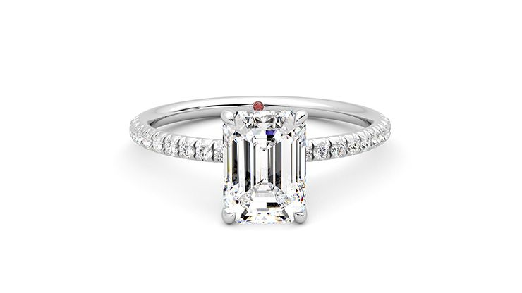Taylor & Hart Dulcet Emerald Engagement Ring 360 degree image 2