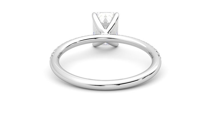 Taylor & Hart Dulcet Emerald Engagement Ring 360 degree image 16
