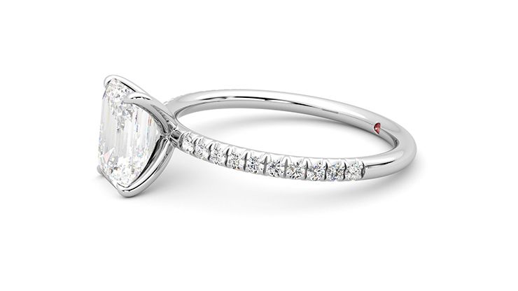 Taylor & Hart Dulcet Emerald Engagement Ring 360 degree image 23