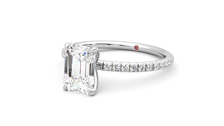Taylor & Hart Dulcet Emerald Engagement Ring 360 degree image 26