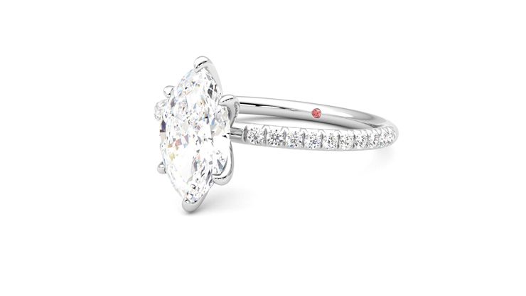 Taylor & Hart Dulcet Marquise Engagement Ring 360 degree image 25