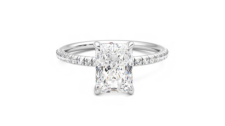Taylor & Hart Dulcet Radiant Engagement Ring 360 degree image 1
