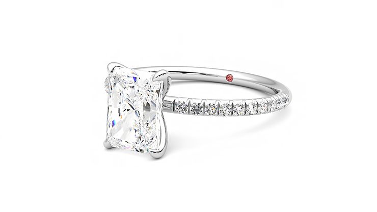 Taylor & Hart Dulcet Radiant Engagement Ring 360 degree image 25