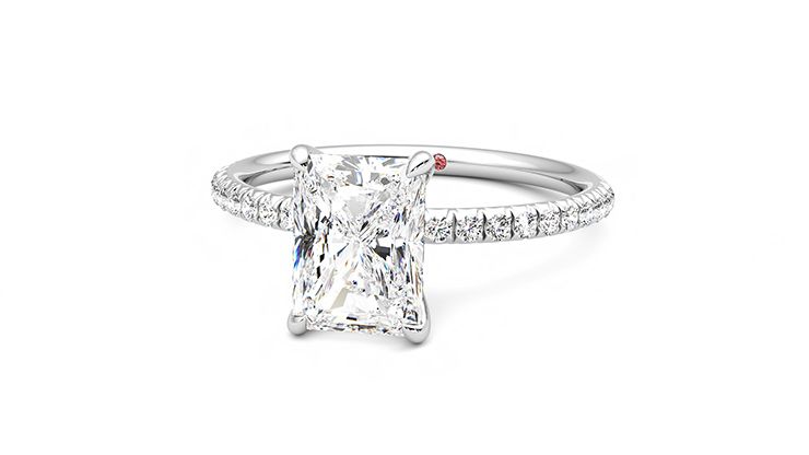 Taylor & Hart Dulcet Radiant Engagement Ring 360 degree image 27