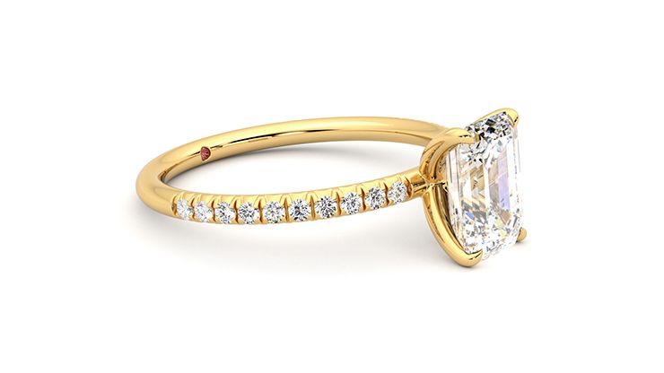 Taylor & Hart Dulcet Emerald Engagement Ring 360 degree image 8
