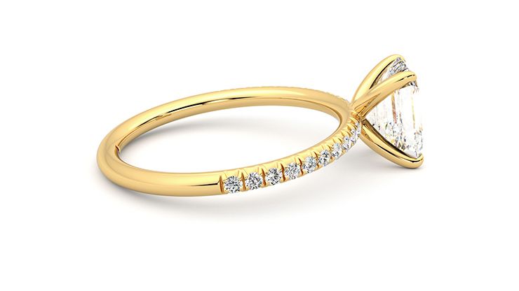 Taylor & Hart Dulcet Emerald Engagement Ring 360 degree image 11