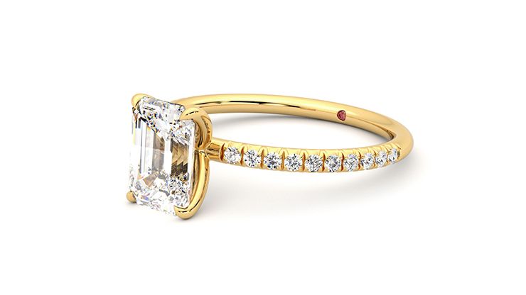 Taylor & Hart Dulcet Emerald Engagement Ring 360 degree image 25