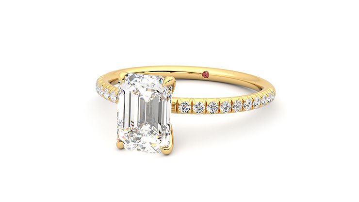 Taylor & Hart Dulcet Emerald Engagement Ring 360 degree image 27
