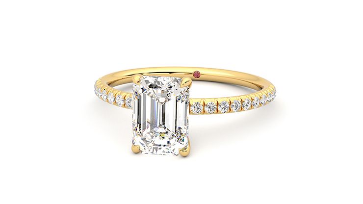 Taylor & Hart Dulcet Emerald Engagement Ring 360 degree image 28