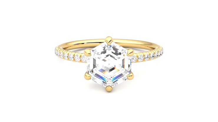 Taylor & Hart Dulcet Hexagonal Engagement Ring 360 degree image 0