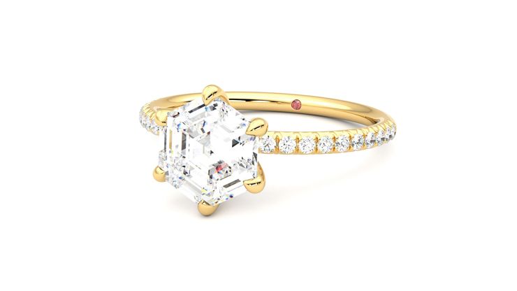 Taylor & Hart Dulcet Hexagonal Engagement Ring 360 degree image 26