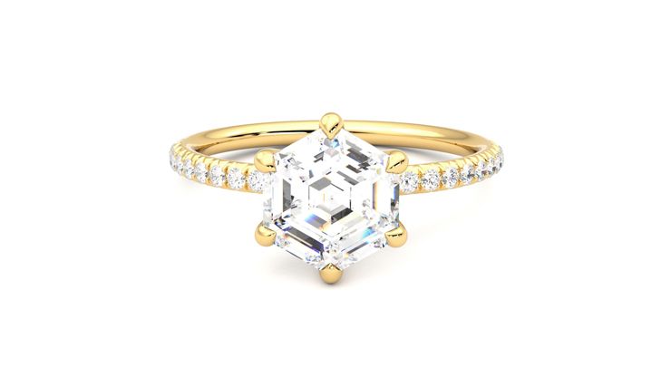 Taylor & Hart Dulcet Hexagonal Engagement Ring 360 degree image 29