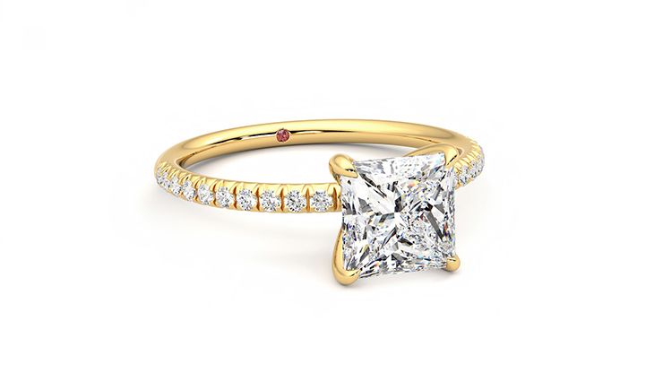 Taylor & Hart Dulcet Princess Engagement Ring 360 degree image 4