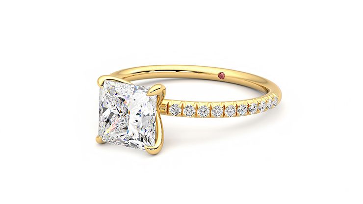 Taylor & Hart Dulcet Princess Engagement Ring 360 degree image 25
