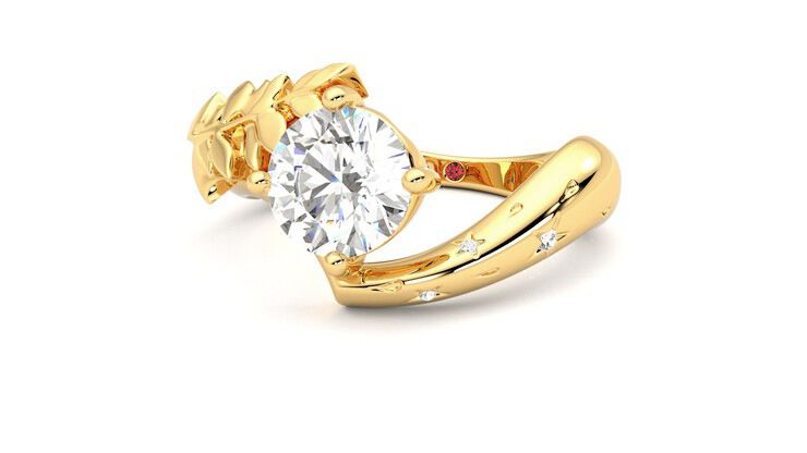Taylor & Hart Eclipse Round Engagement Ring 360 degree image 26