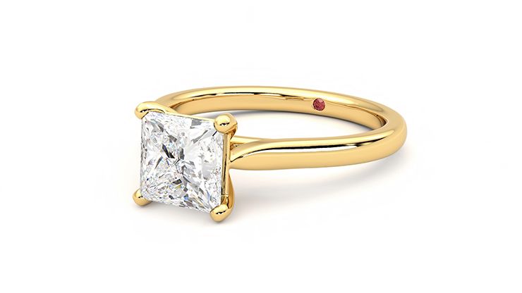 Taylor & Hart Eden Princess Engagement Ring 360 degree image 25