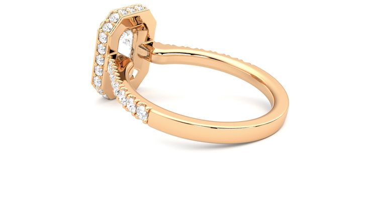 Taylor & Hart Elixir Emerald Engagement Ring 360 degree image 18