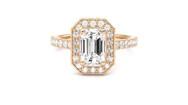 Taylor & Hart Elixir Emerald Engagement Ring 360 degree image 29