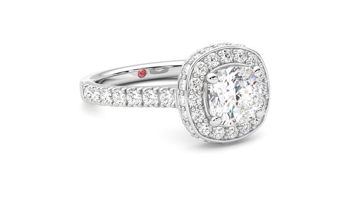Taylor & Hart Elixir Cushion Engagement Ring 360 degree image 5