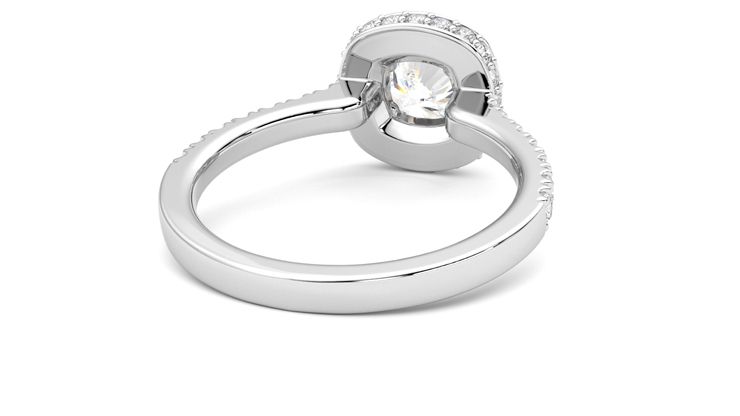 Taylor & Hart Elixir Cushion Engagement Ring 360 degree image 14