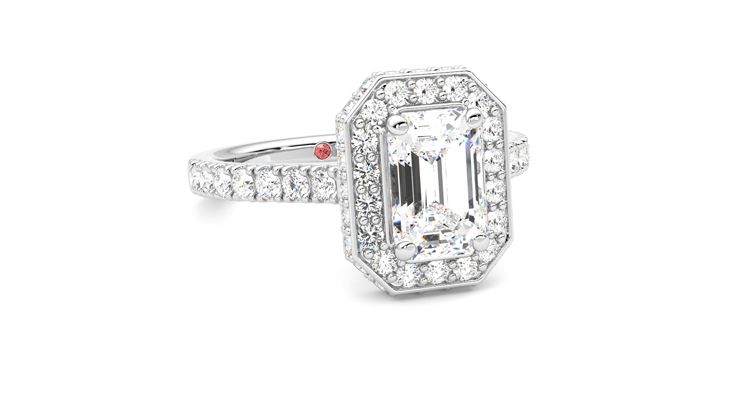 Taylor & Hart Elixir Emerald Engagement Ring 360 degree image 4