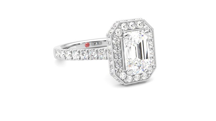 Taylor & Hart Elixir Emerald Engagement Ring 360 degree image 5