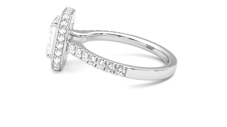Taylor & Hart Elixir Emerald Engagement Ring 360 degree image 20