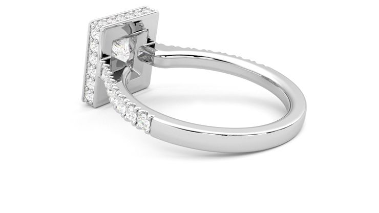 Taylor & Hart Elixir Princess Engagement Ring 360 degree image 18