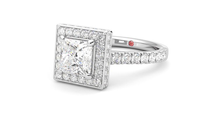 Taylor & Hart Elixir Princess Engagement Ring 360 degree image 25