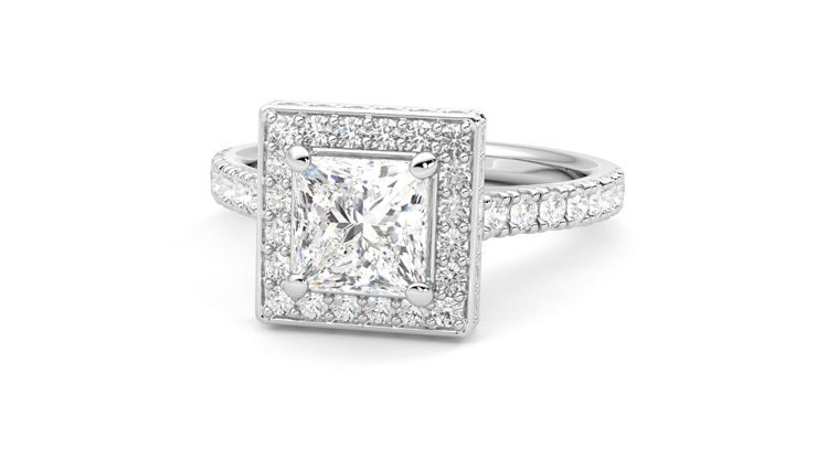 Taylor & Hart Elixir Princess Engagement Ring 360 degree image 27