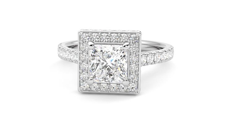 Taylor & Hart Elixir Princess Engagement Ring 360 degree image 28