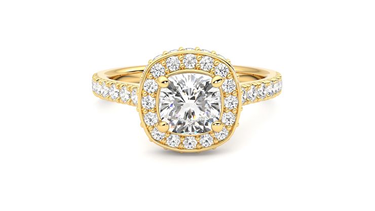 Taylor & Hart Elixir Cushion Engagement Ring 360 degree image 1