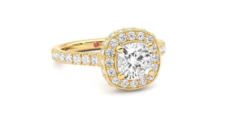 Taylor & Hart Elixir Cushion Engagement Ring 360 degree image 4