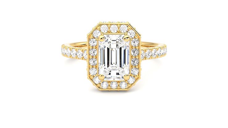 Taylor & Hart Elixir Emerald Engagement Ring 360 degree image 0