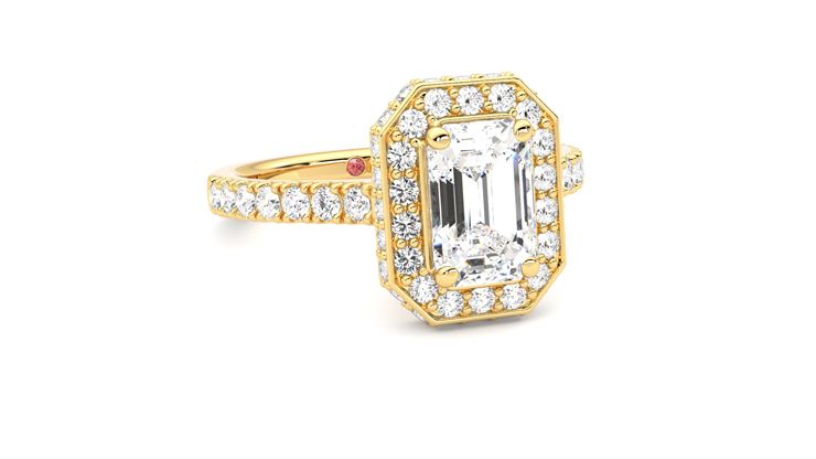 Taylor & Hart Elixir Emerald Engagement Ring 360 degree image 4