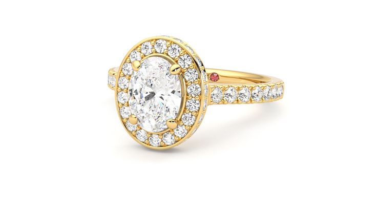 Taylor & Hart Elixir Oval Engagement Ring 360 degree image 26