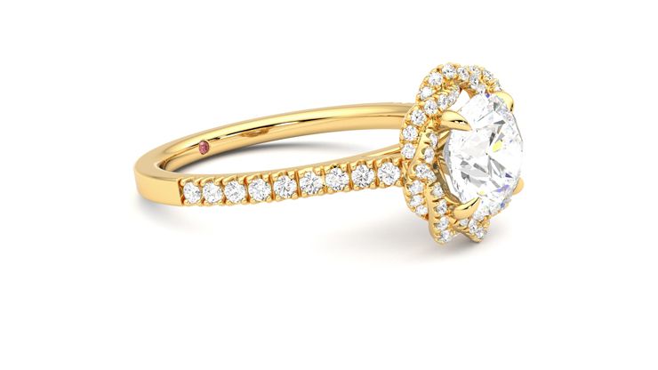Taylor & Hart Entwine Round Engagement Ring 360 degree image 7