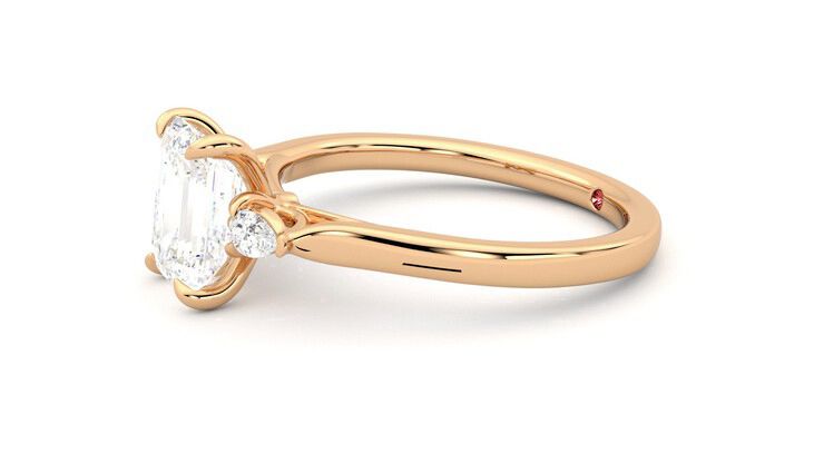 Taylor & Hart Faith Emerald Engagement Ring 360 degree image 22