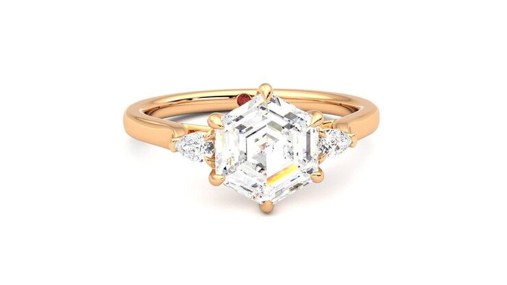 Taylor & Hart Faith Hexagonal Engagement Ring 360 degree image 2