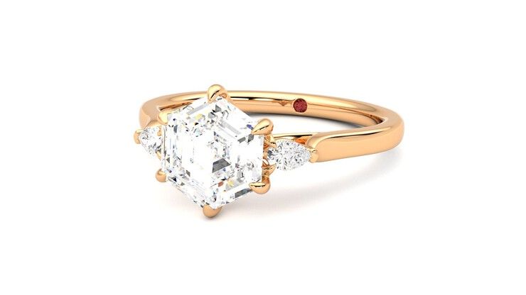 Taylor & Hart Faith Hexagonal Engagement Ring 360 degree image 25