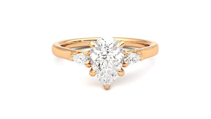 Taylor & Hart Faith Pear Engagement Ring 360 degree image 1