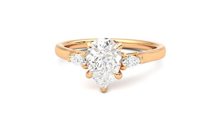 Taylor & Hart Faith Pear Engagement Ring 360 degree image 28