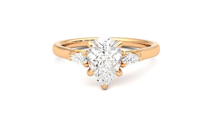 Taylor & Hart Faith Pear Engagement Ring 360 degree image 29