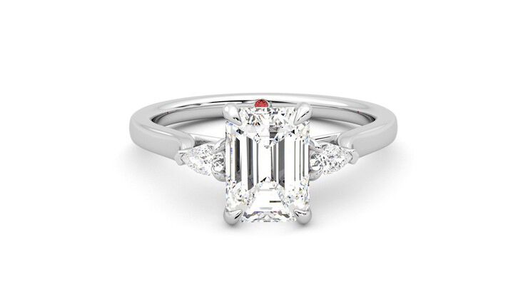 Taylor & Hart Faith Emerald Engagement Ring 360 degree image 1