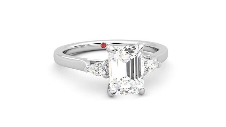 Taylor & Hart Faith Emerald Engagement Ring 360 degree image 3