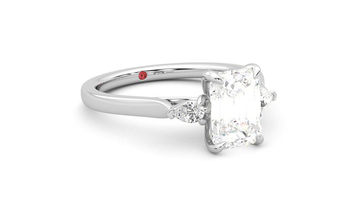 Taylor & Hart Faith Emerald Engagement Ring 360 degree image 5