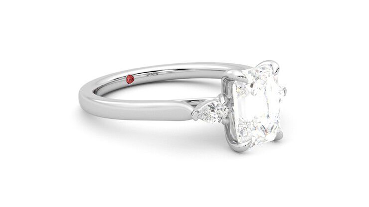 Taylor & Hart Faith Emerald Engagement Ring 360 degree image 6