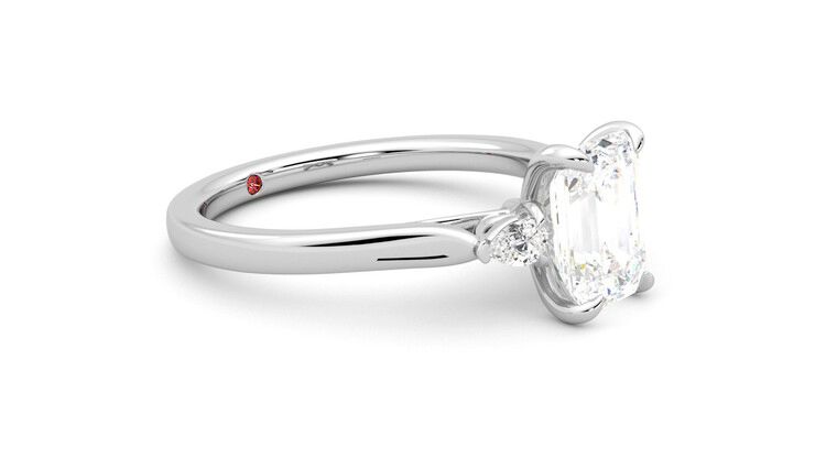 Taylor & Hart Faith Emerald Engagement Ring 360 degree image 7