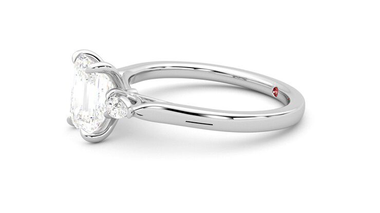 Taylor & Hart Faith Emerald Engagement Ring 360 degree image 22
