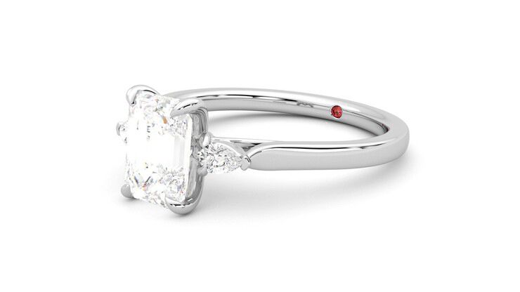 Taylor & Hart Faith Emerald Engagement Ring 360 degree image 24